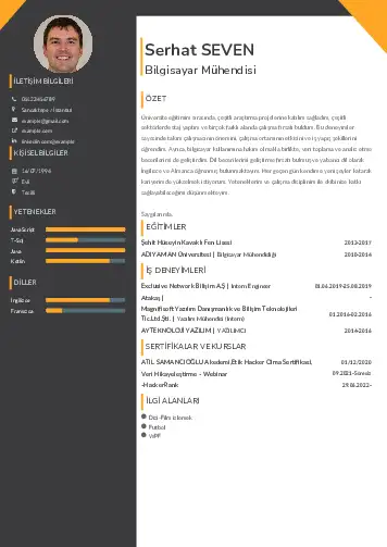 Bilgisayar Mühendisi CV Örnekleri cv indir